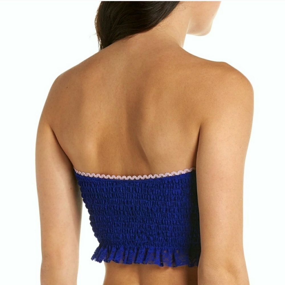 Free People Blue Callie Bandeau Ruffle Bralette - Picture 5 of 6